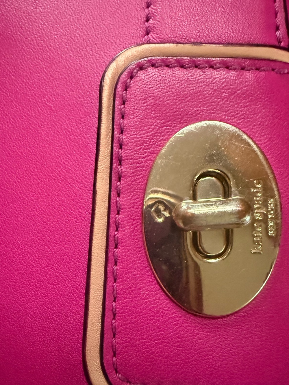 kate spade Hot Pink Leather Crossbody Bag with Turn-Lock - Picture 10 of 13